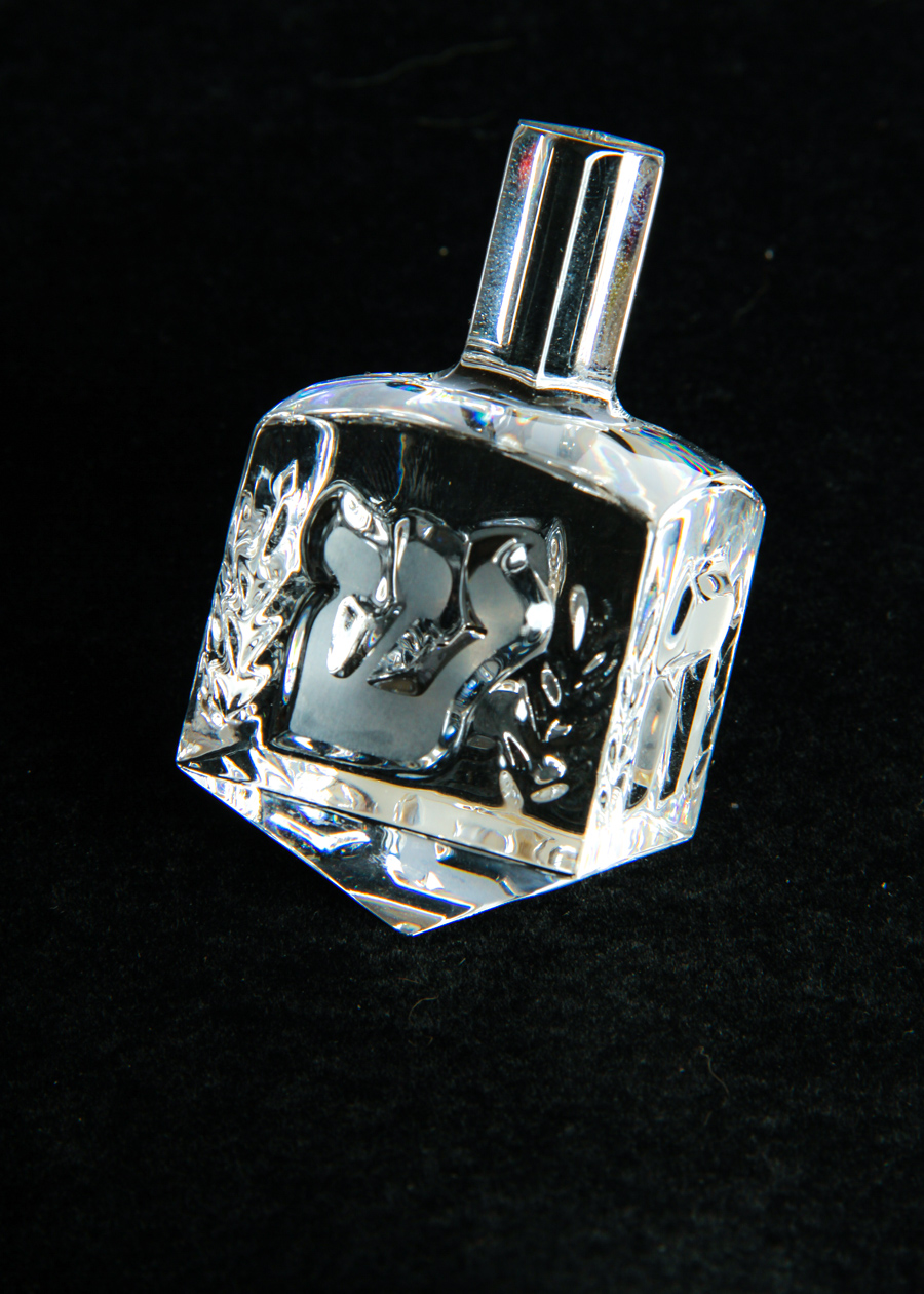 An Owl and Dreidel Cut Crystal
