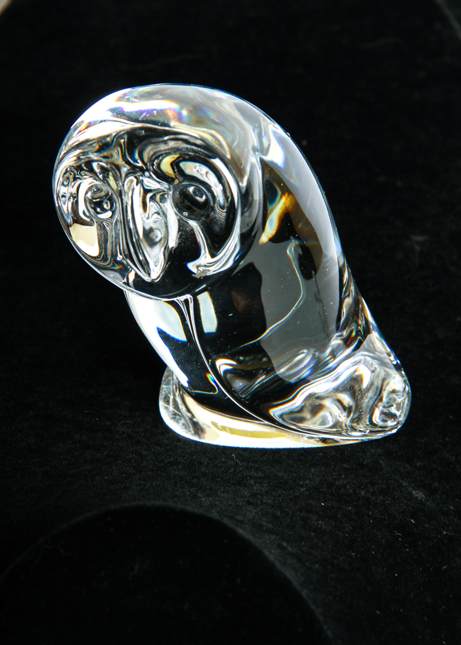 An Owl and Dreidel Cut Crystal