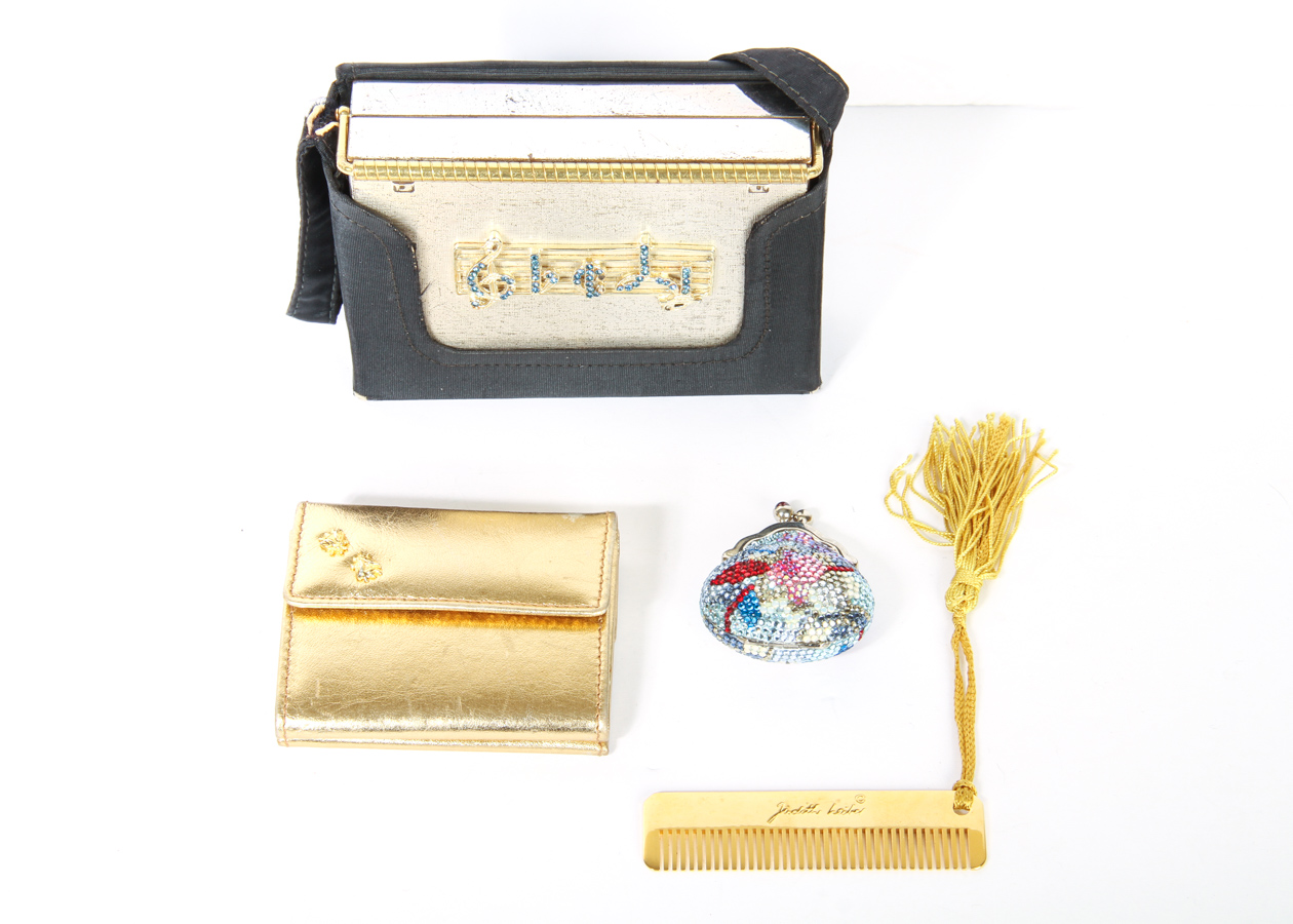 Vintage Judith Leiber and Volupte Compact and Crystal Covered Box