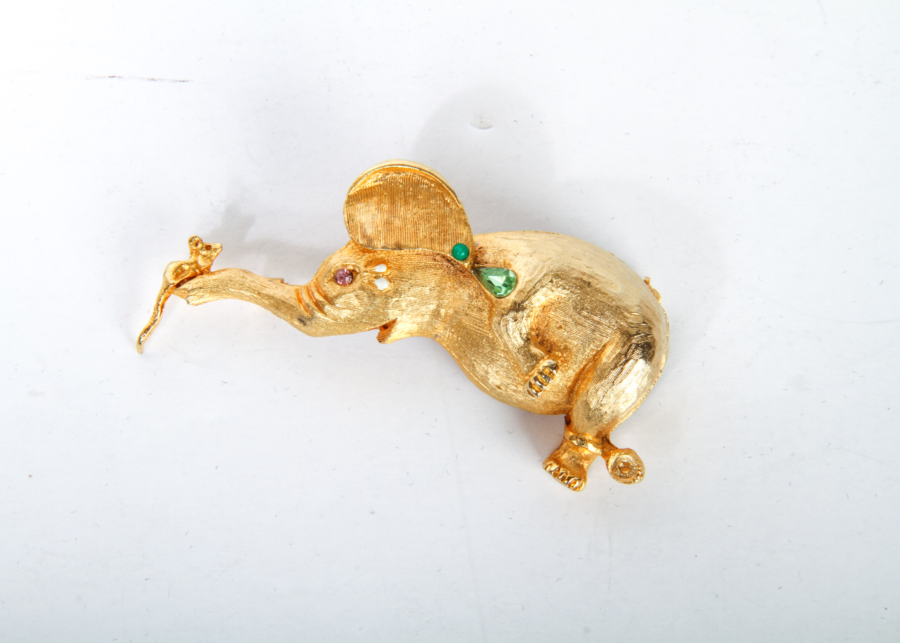 Vintage Hattie Carnegie Elephant Brooch