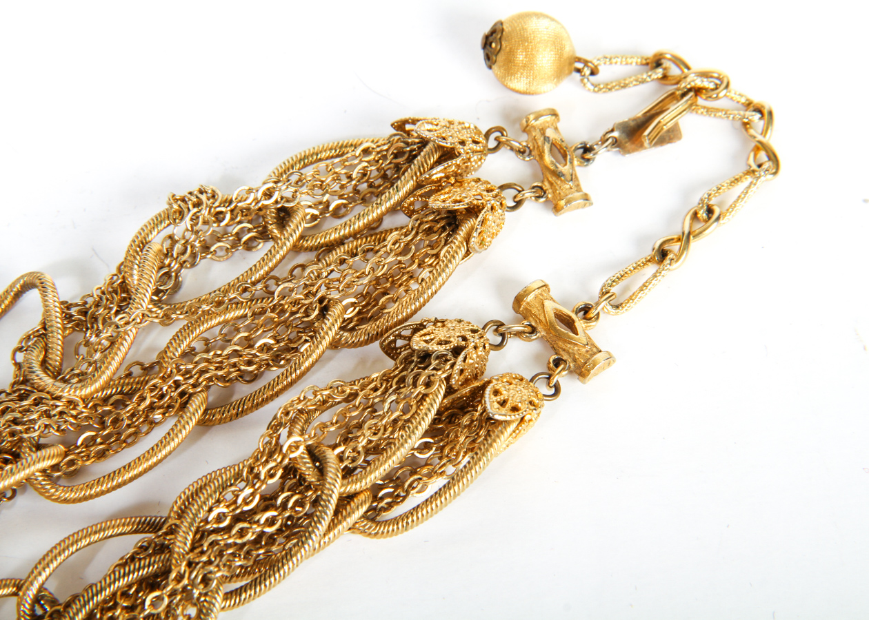 Vintage Hattie Carnegie Oversized Link & Chain Statement Necklace