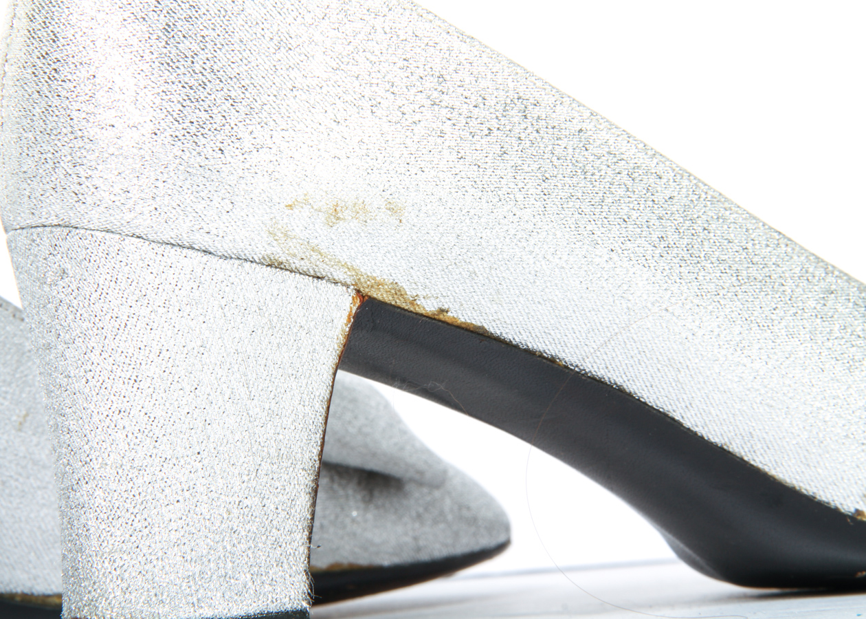 Vintage Christian Dior Silver Pumps with Rhinestone Buckle