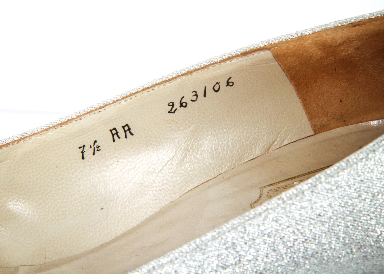 Vintage Christian Dior Silver Pumps with Rhinestone Buckle