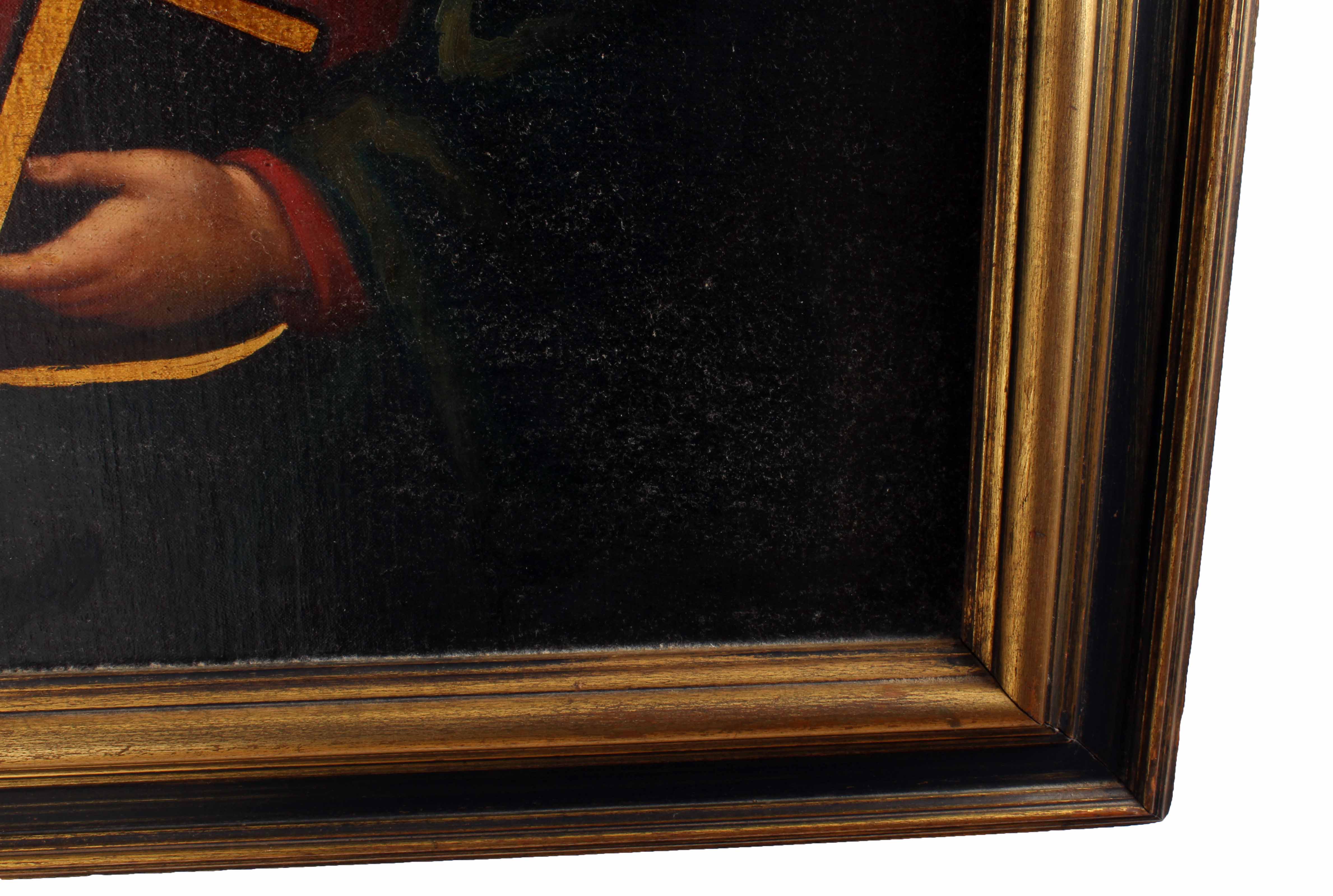 19th Century Oil Painting on Linen Madonna and Child