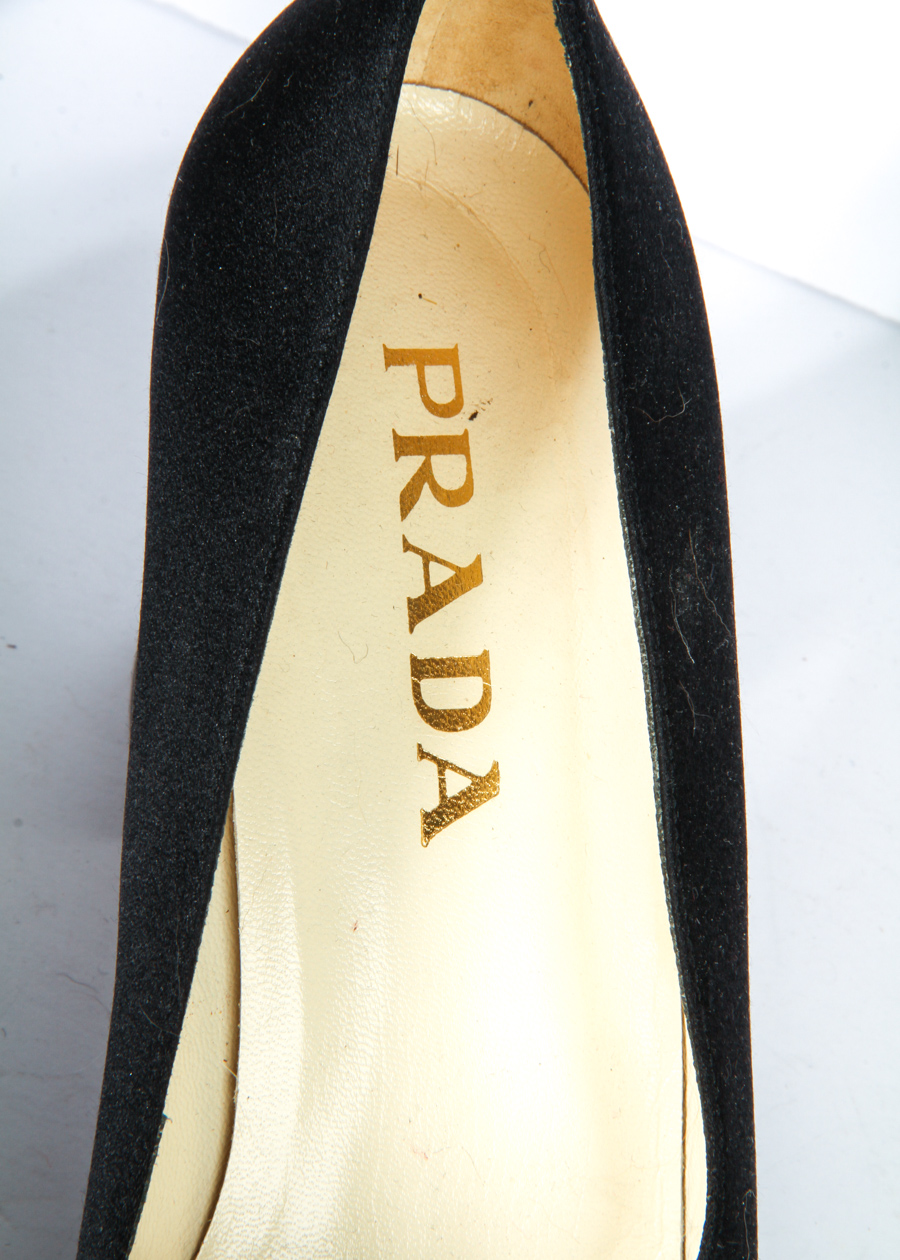 Pair of Marni and Prada Designer Silk Satin Pumps