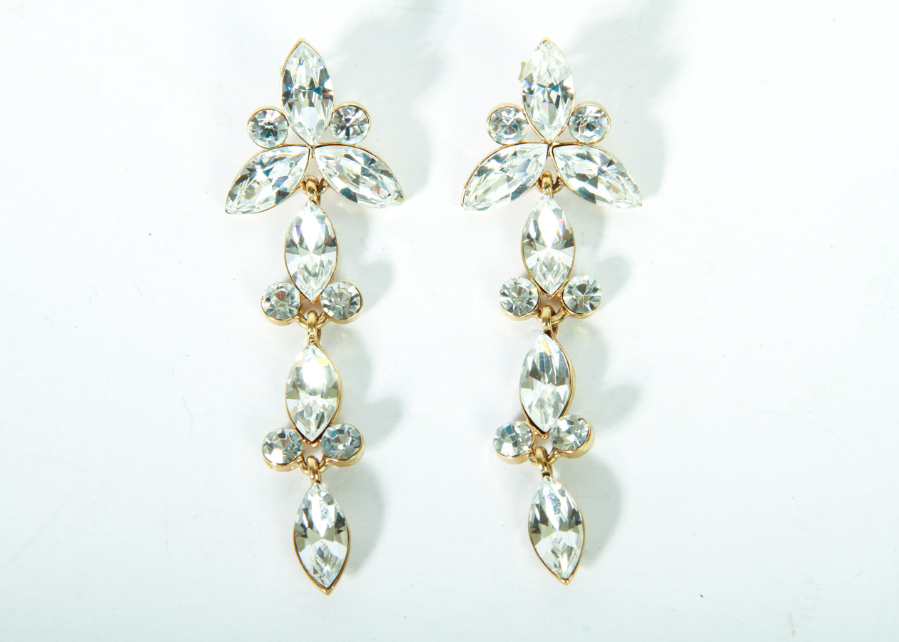 Napier Rhinestone Dangle Earrings