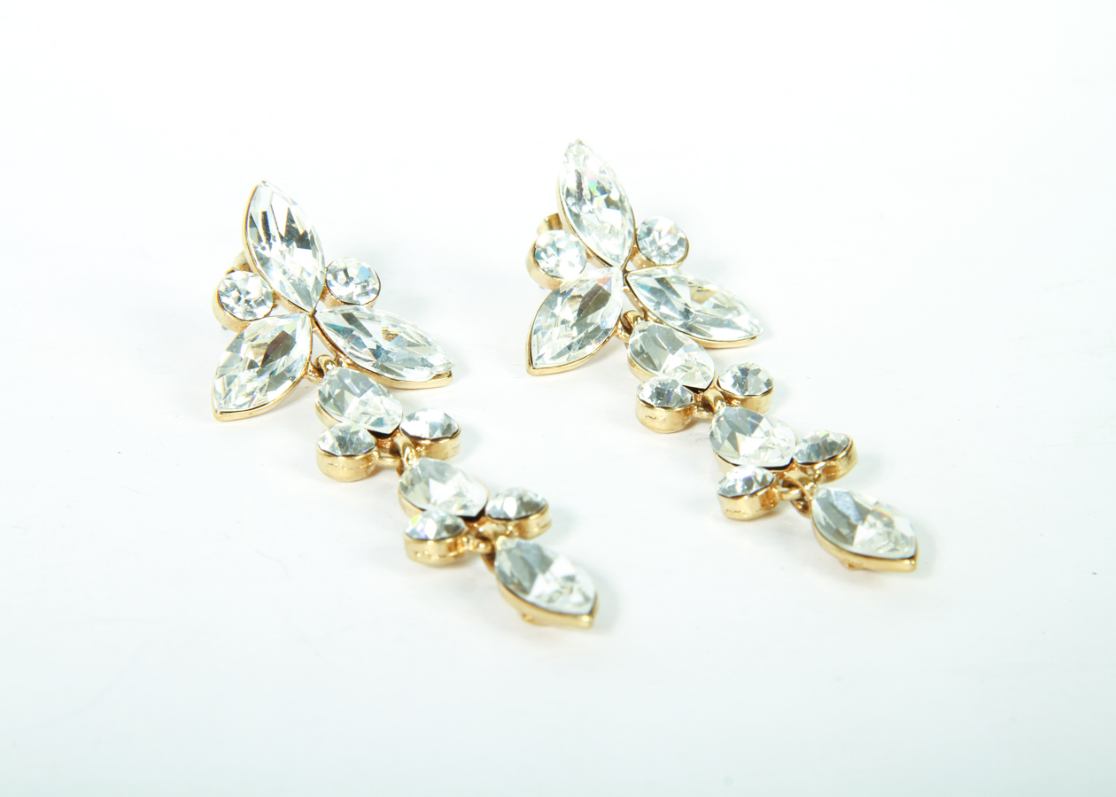 Napier Rhinestone Dangle Earrings