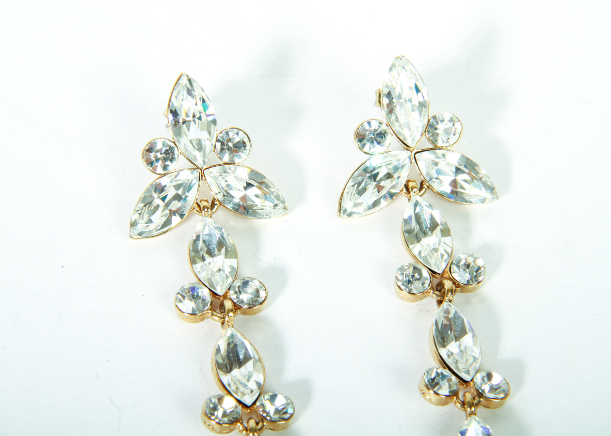 Napier Rhinestone Dangle Earrings