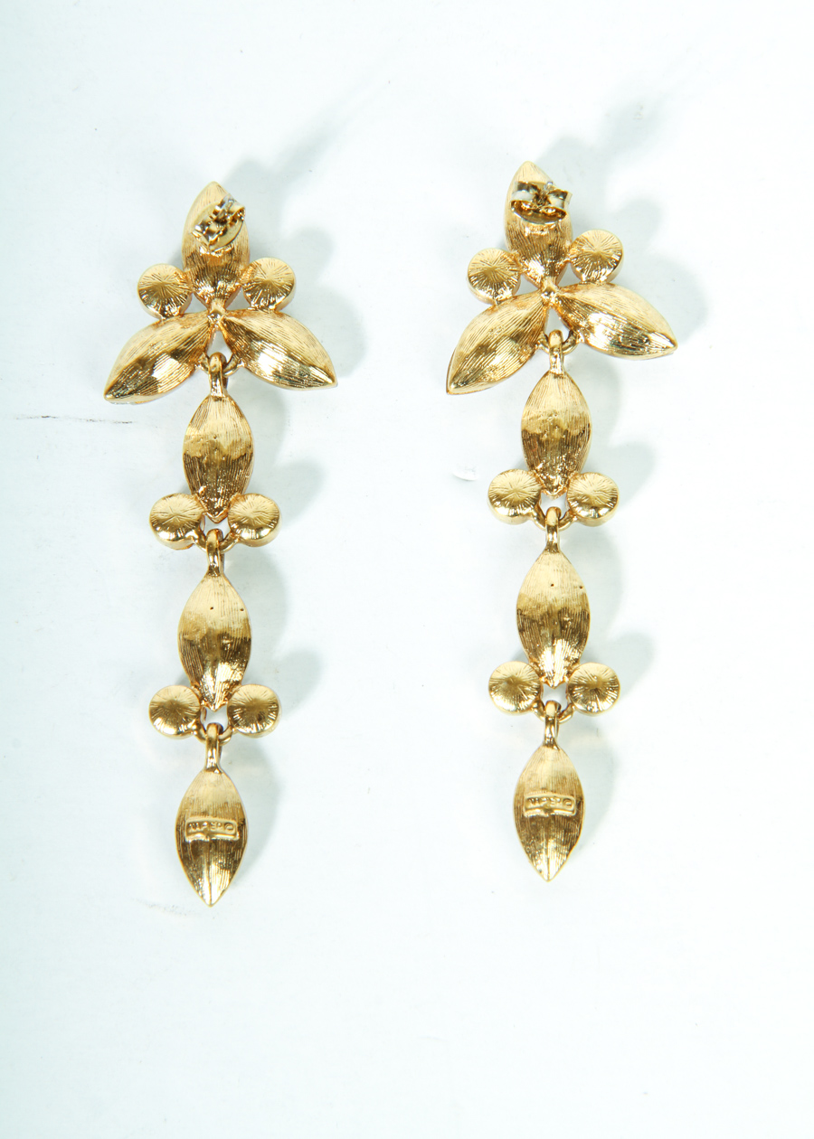 Napier Rhinestone Dangle Earrings