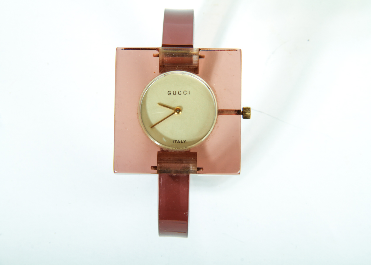 1970's Gucci Lucite Watch Bracelet