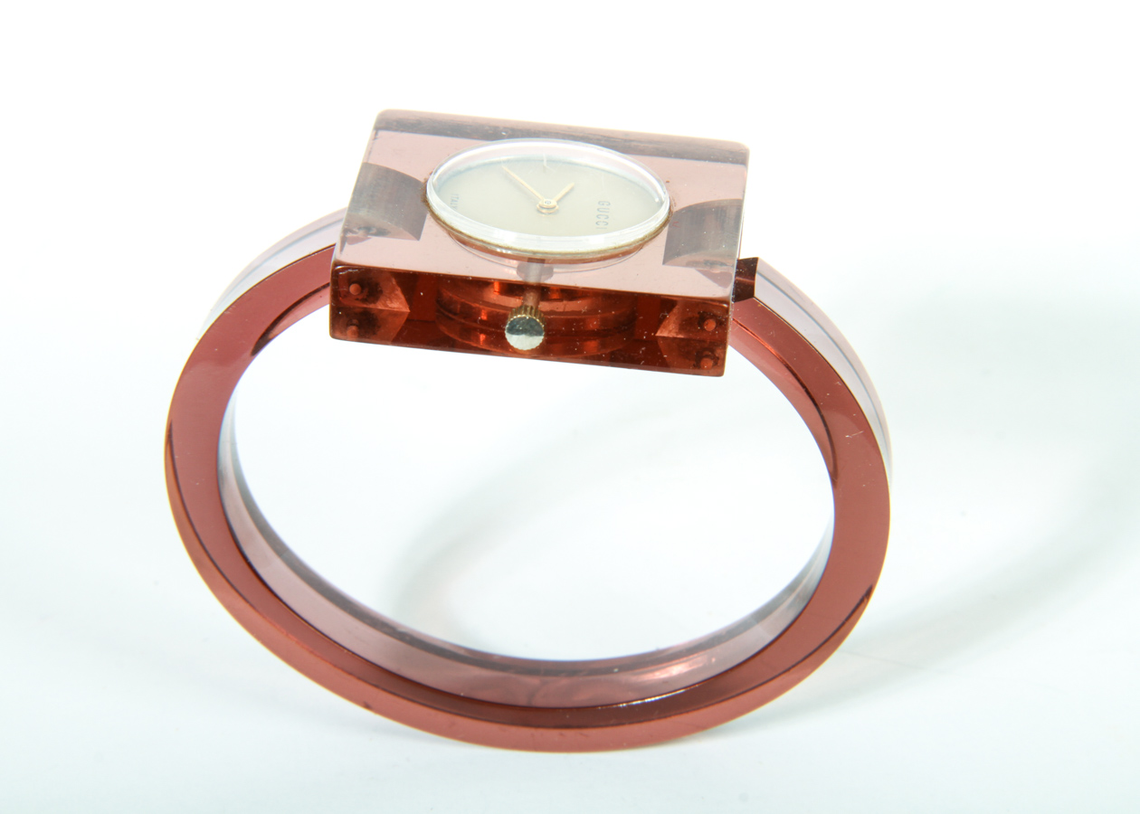 1970's Gucci Lucite Watch Bracelet