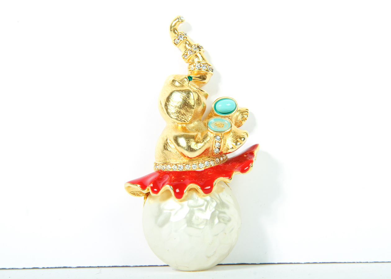 Kenneth J Lane Elephant Brooch