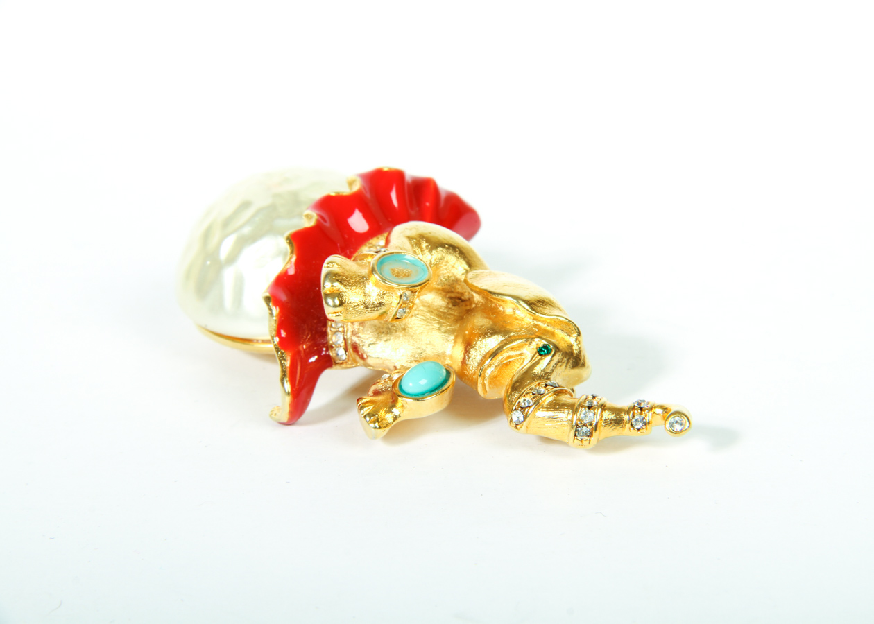 Kenneth J Lane Elephant Brooch