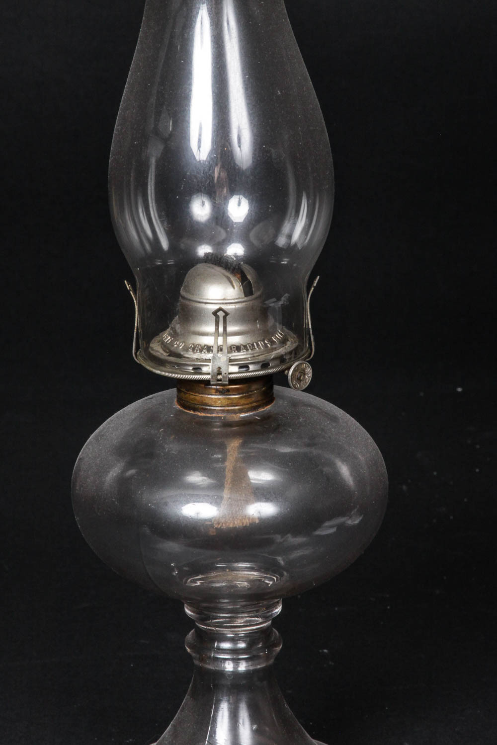 Vintage Glass "White Flame Light Company" Oil Lamp