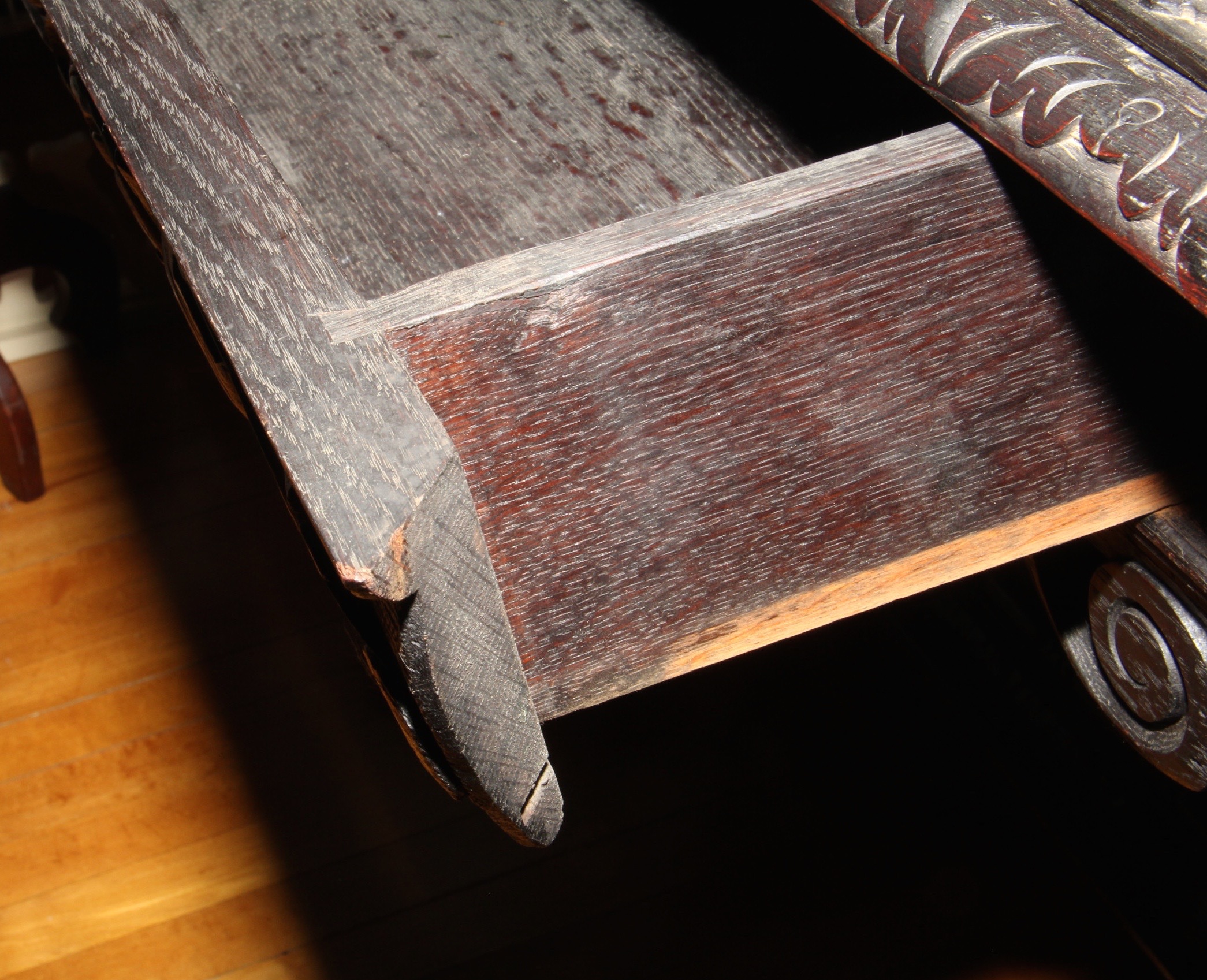 Ornately Carved Solid Wood Writing Desk