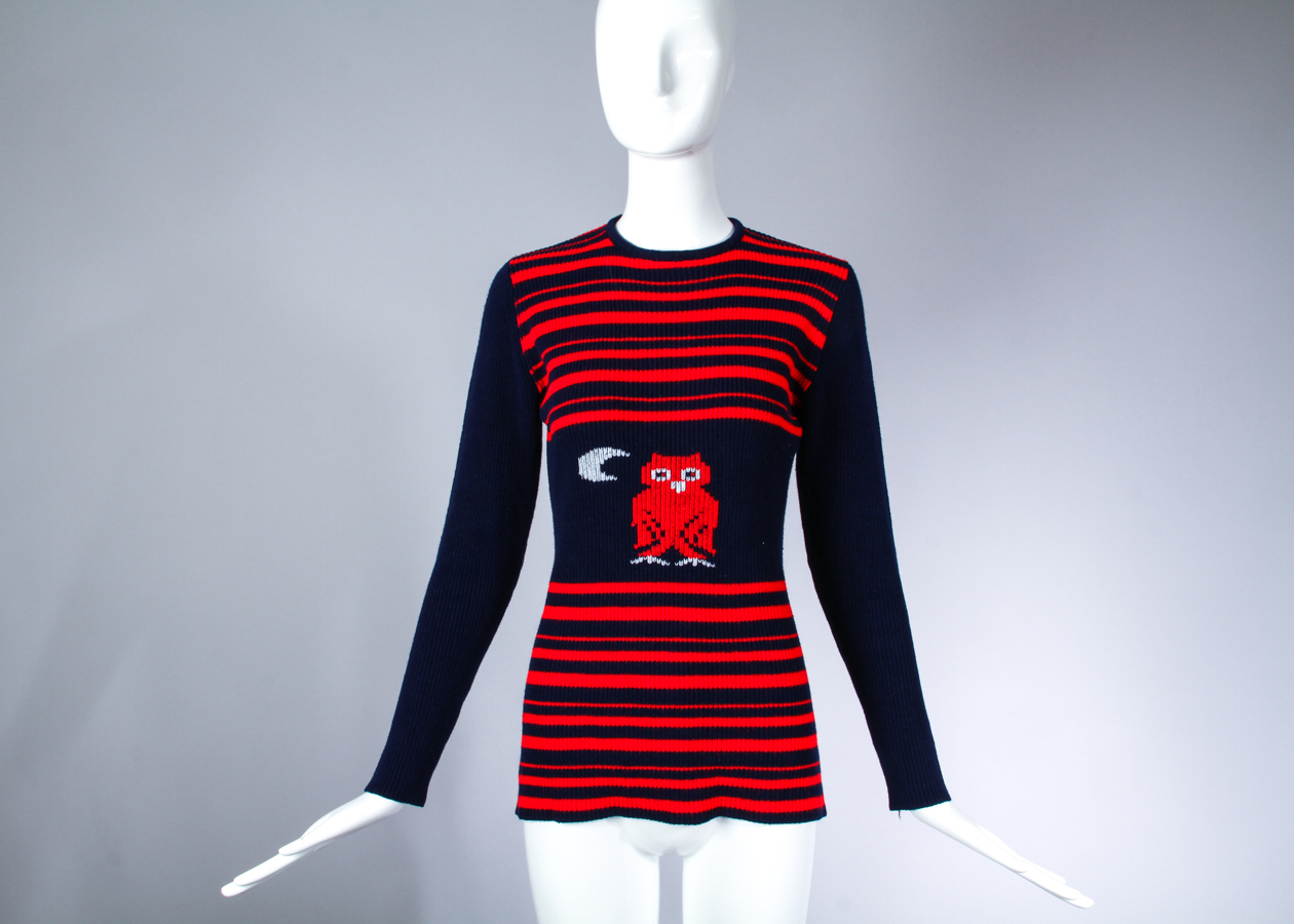 Vintage 1970's Striped Pullover Novelty Sweater