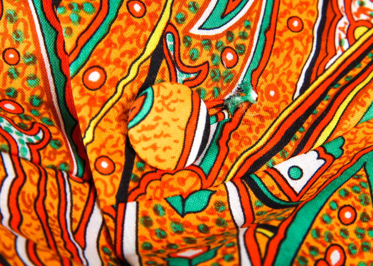 1970s Donald Brooks Paisley Print Day Dress