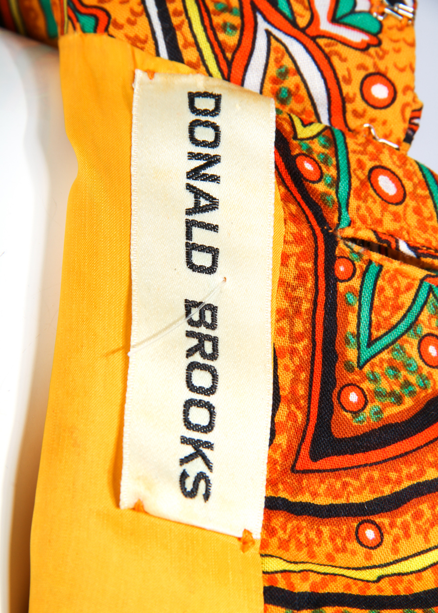 1970s Donald Brooks Paisley Print Day Dress