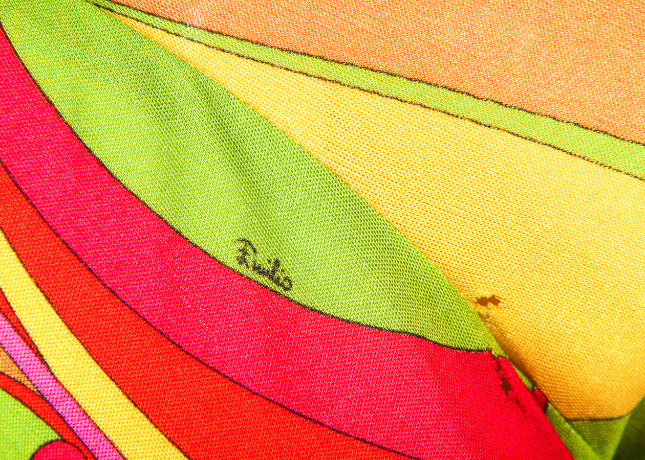 Vintage 1970s Emilio Pucci Bodycon Printed Maxi Dress