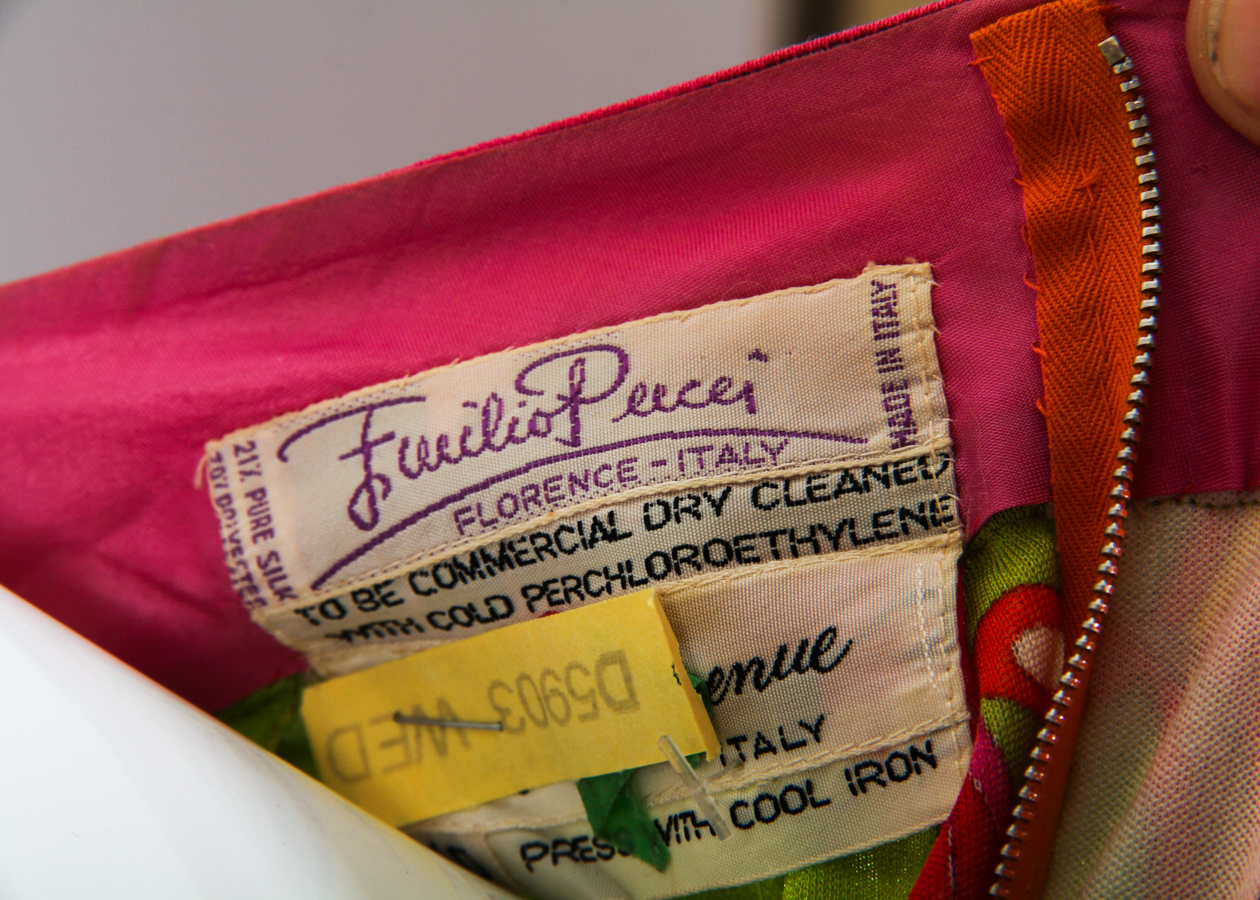 Vintage 1970s Emilio Pucci Bodycon Printed Maxi Dress