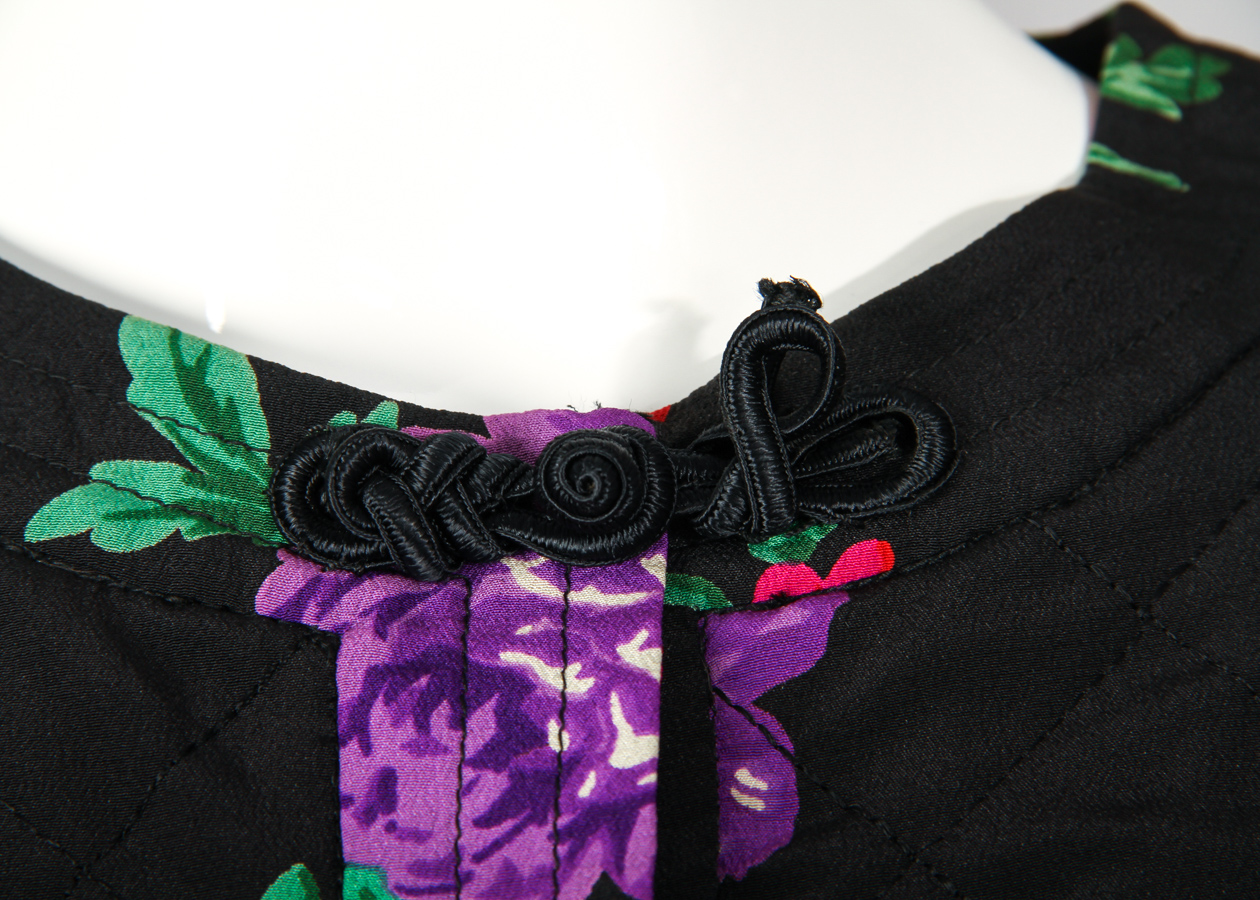 Vintage Ungaro Silk Quilted Floral Print Skirt & Jacket Suit