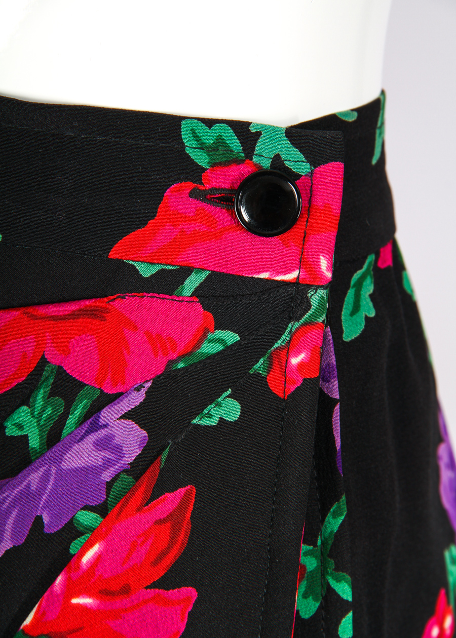 Vintage Ungaro Silk Quilted Floral Print Skirt & Jacket Suit