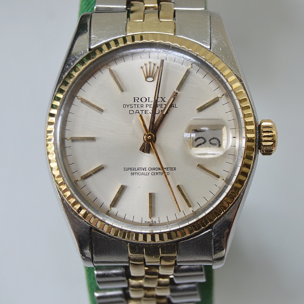 Rolex Oyster Perpetual DateJust Watch with 14k Gold Trim