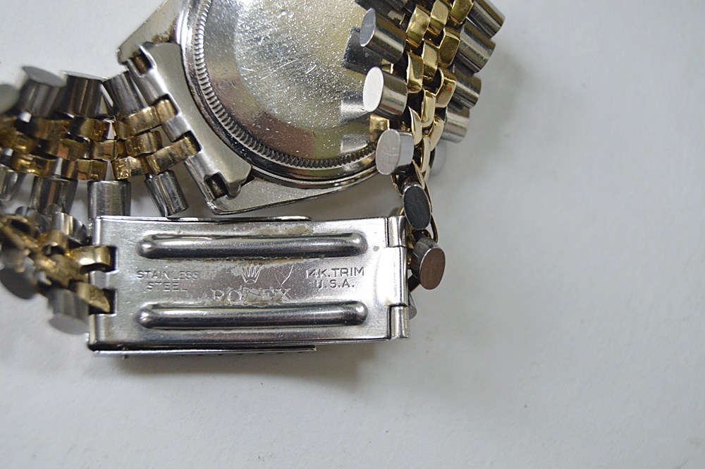 Rolex Oyster Perpetual DateJust Watch with 14k Gold Trim