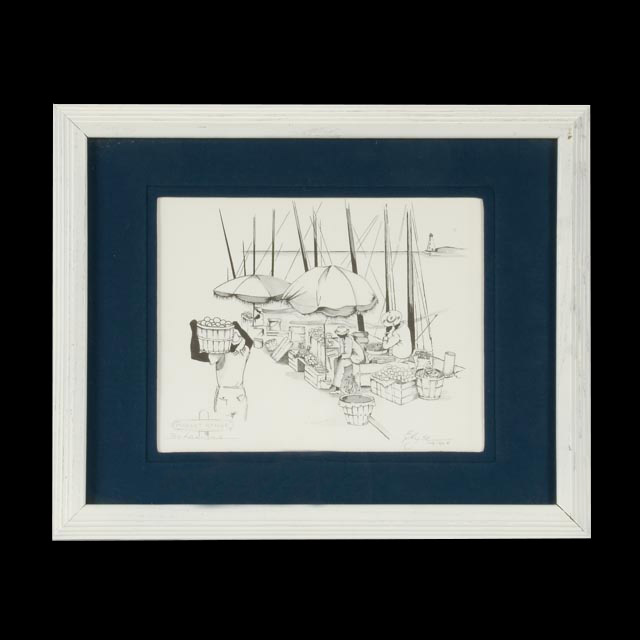 Elyse Wasile Offset Lithograph "Market Range, Bahamas"