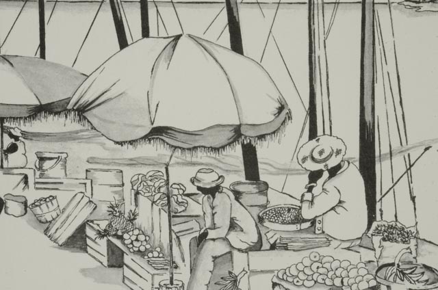 Elyse Wasile Offset Lithograph "Market Range, Bahamas"