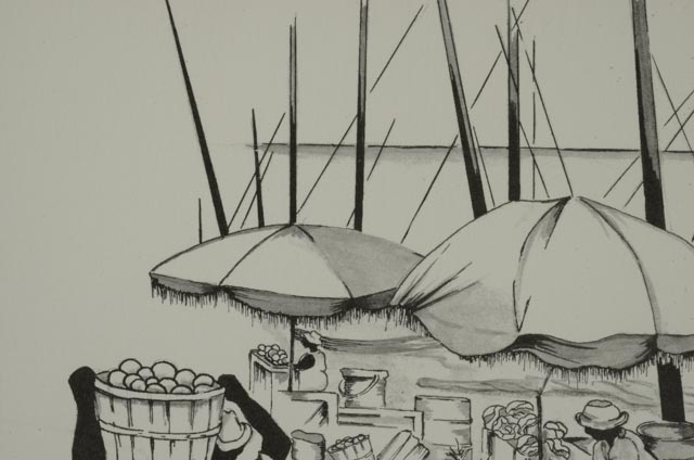 Elyse Wasile Offset Lithograph "Market Range, Bahamas"