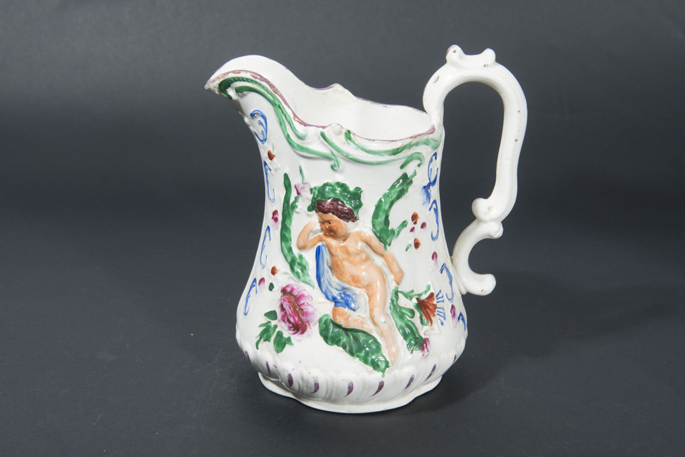 Graduated Staffordshire Hand-Painted Jugs