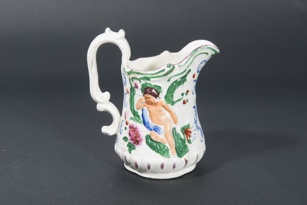 Graduated Staffordshire Hand-Painted Jugs