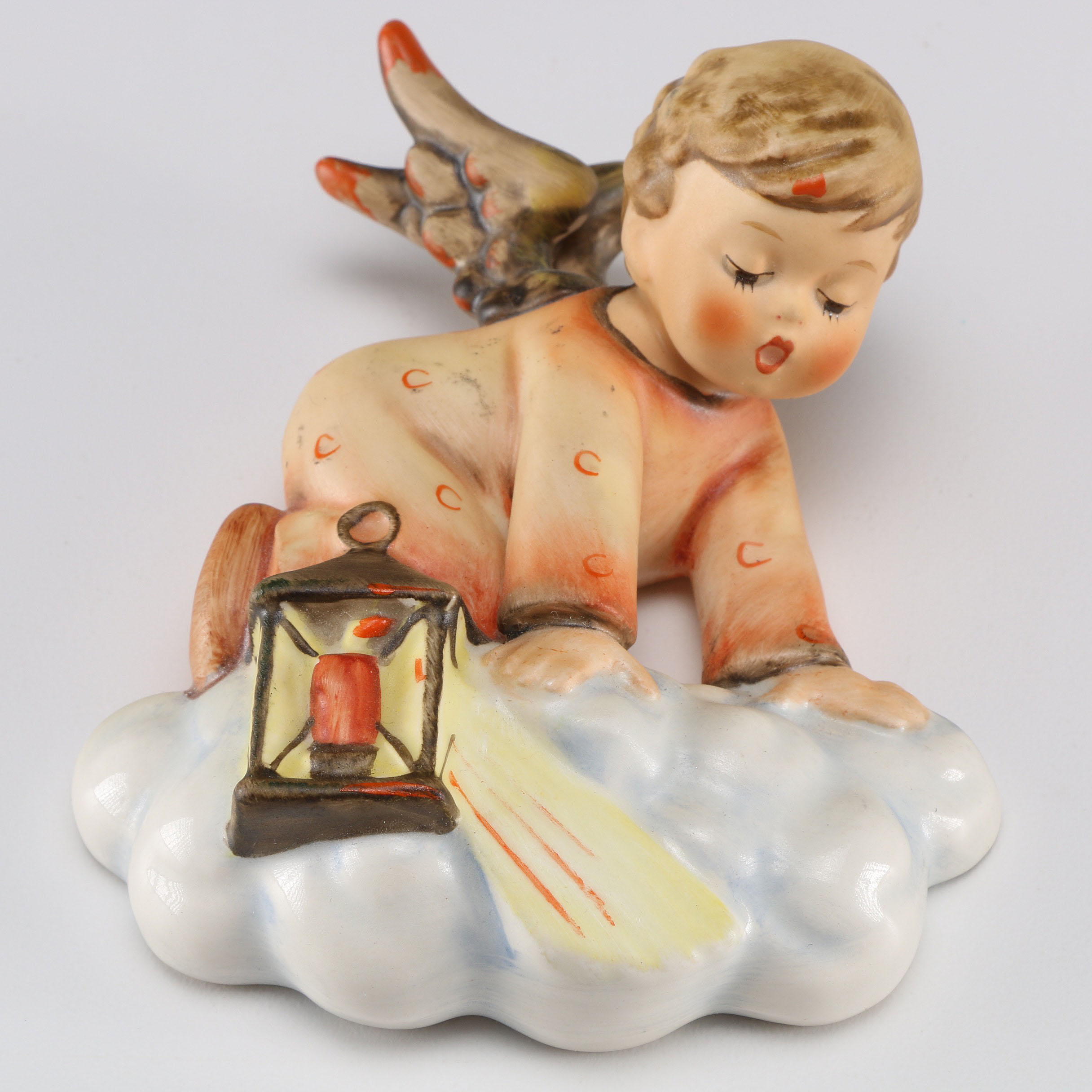 Hummel Ceramic Angel Decor and Set of Three Ricolor Picture Plaques