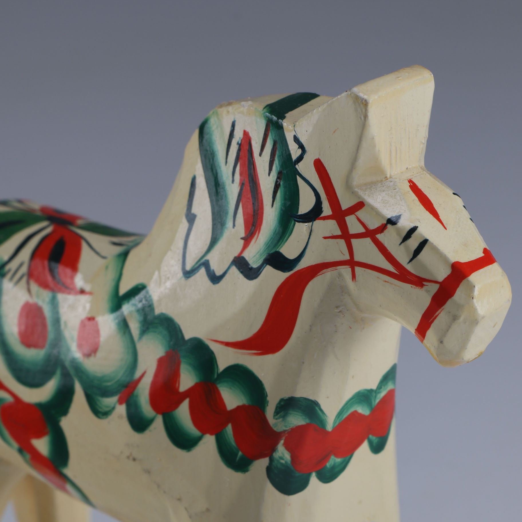 Nils Olsson Hand-Carved Wooden Dala Horse Figurine