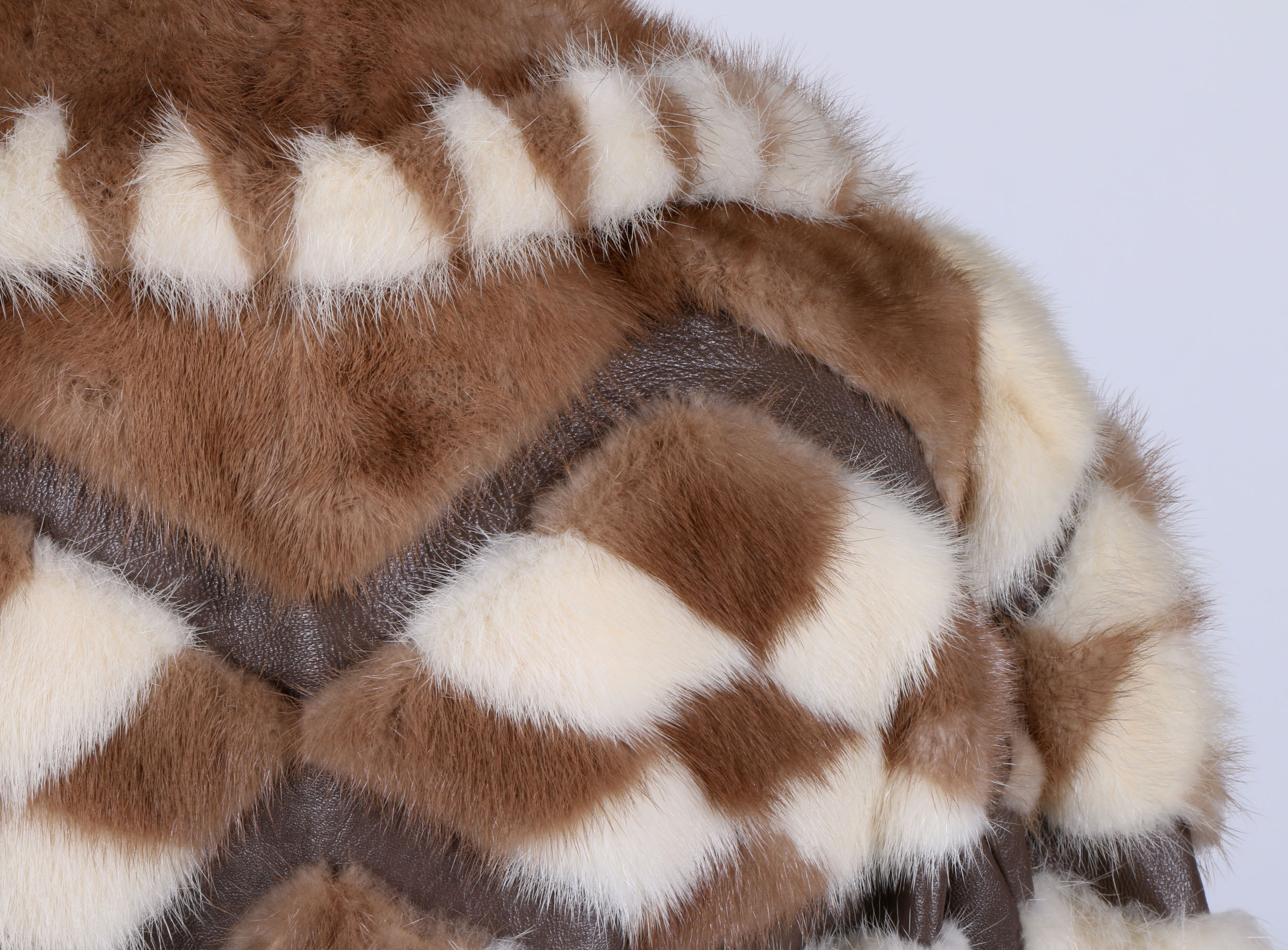 Vintage 1960s Patchwork Mink Fur and Leather Coat