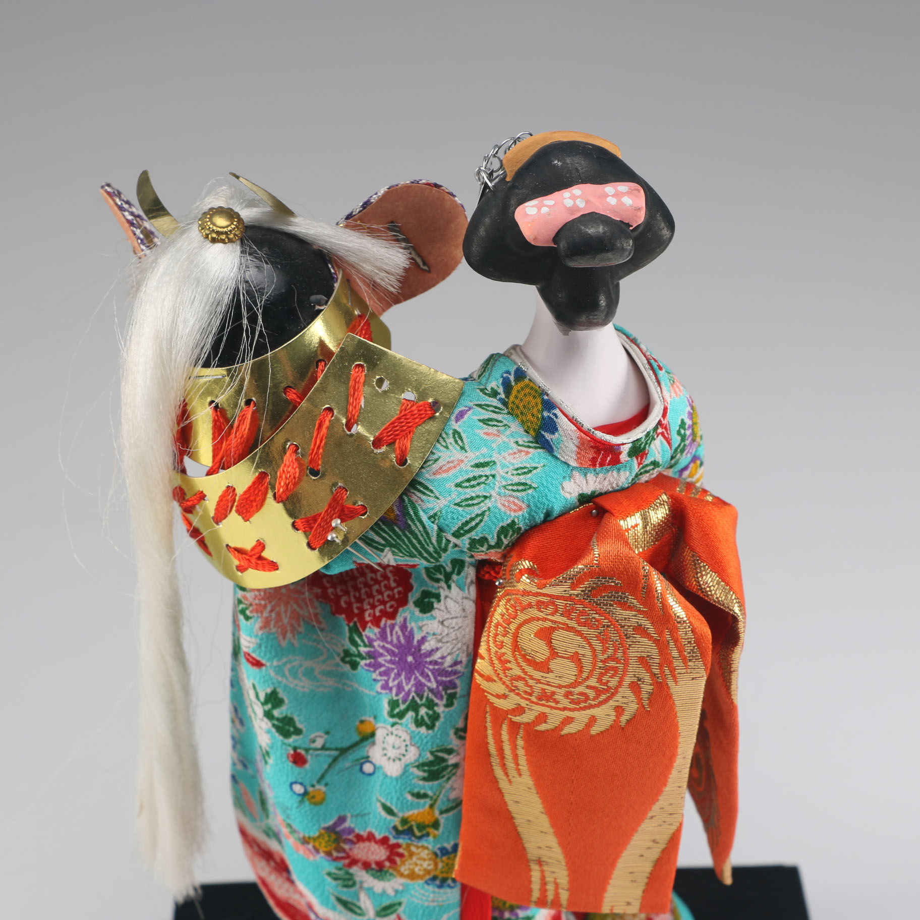 Vintage Seiei & Co. Japan Lusterware Vase and Porcelain Geisha Doll