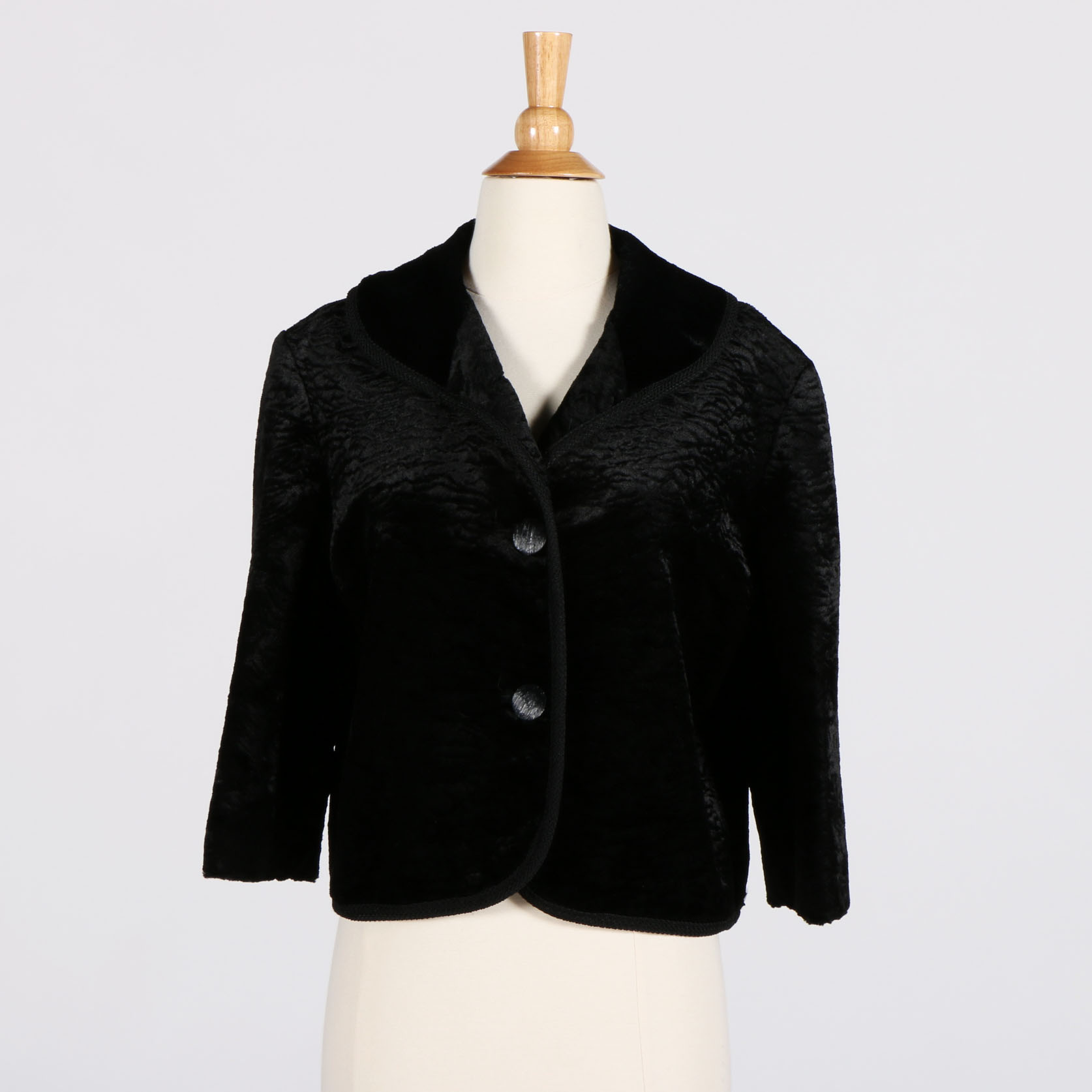 Vintage 1950s Black Velveteen Jacket