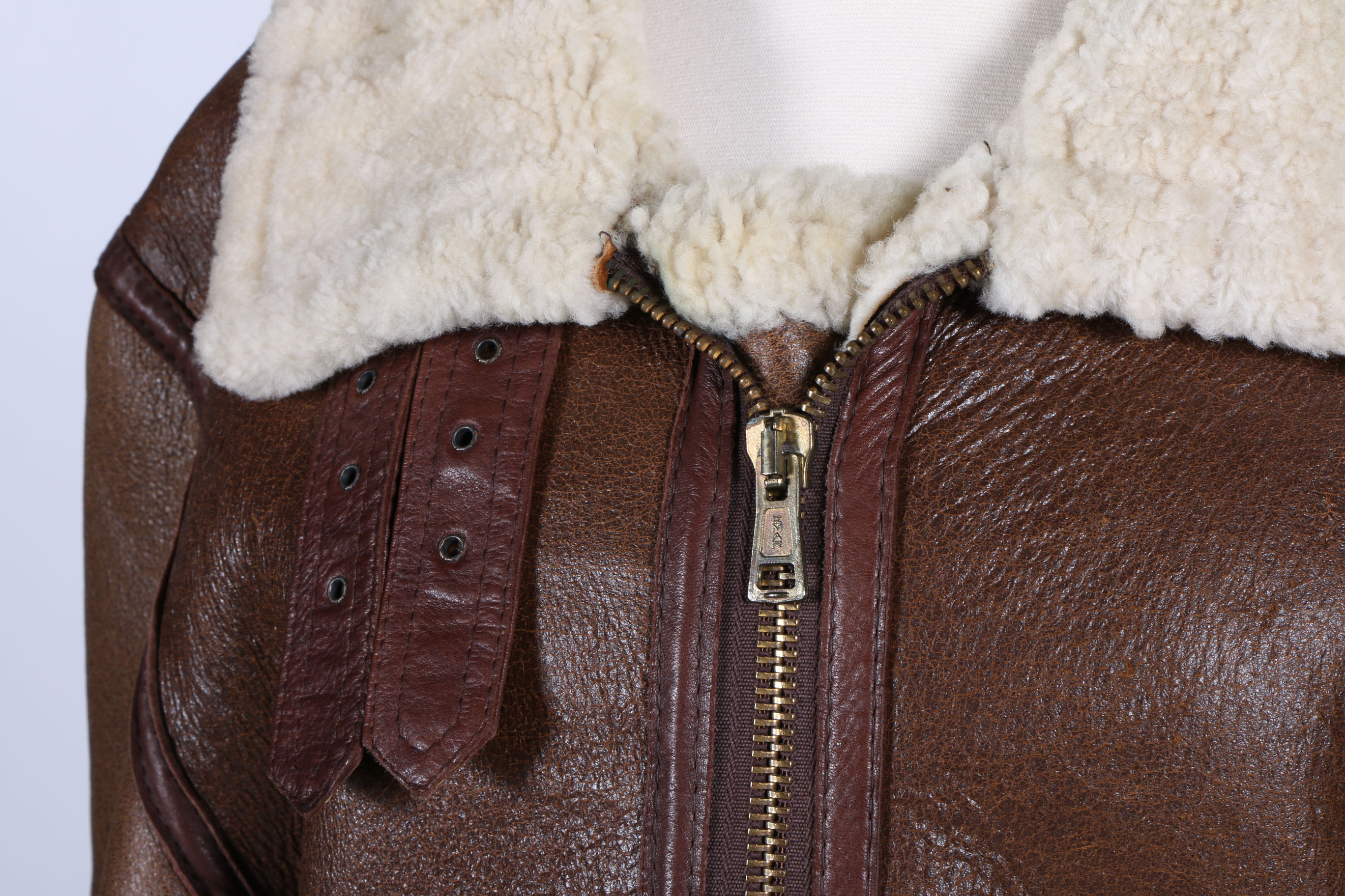 Men's Alan Michaels Leather and Shearling Bomber Jacket