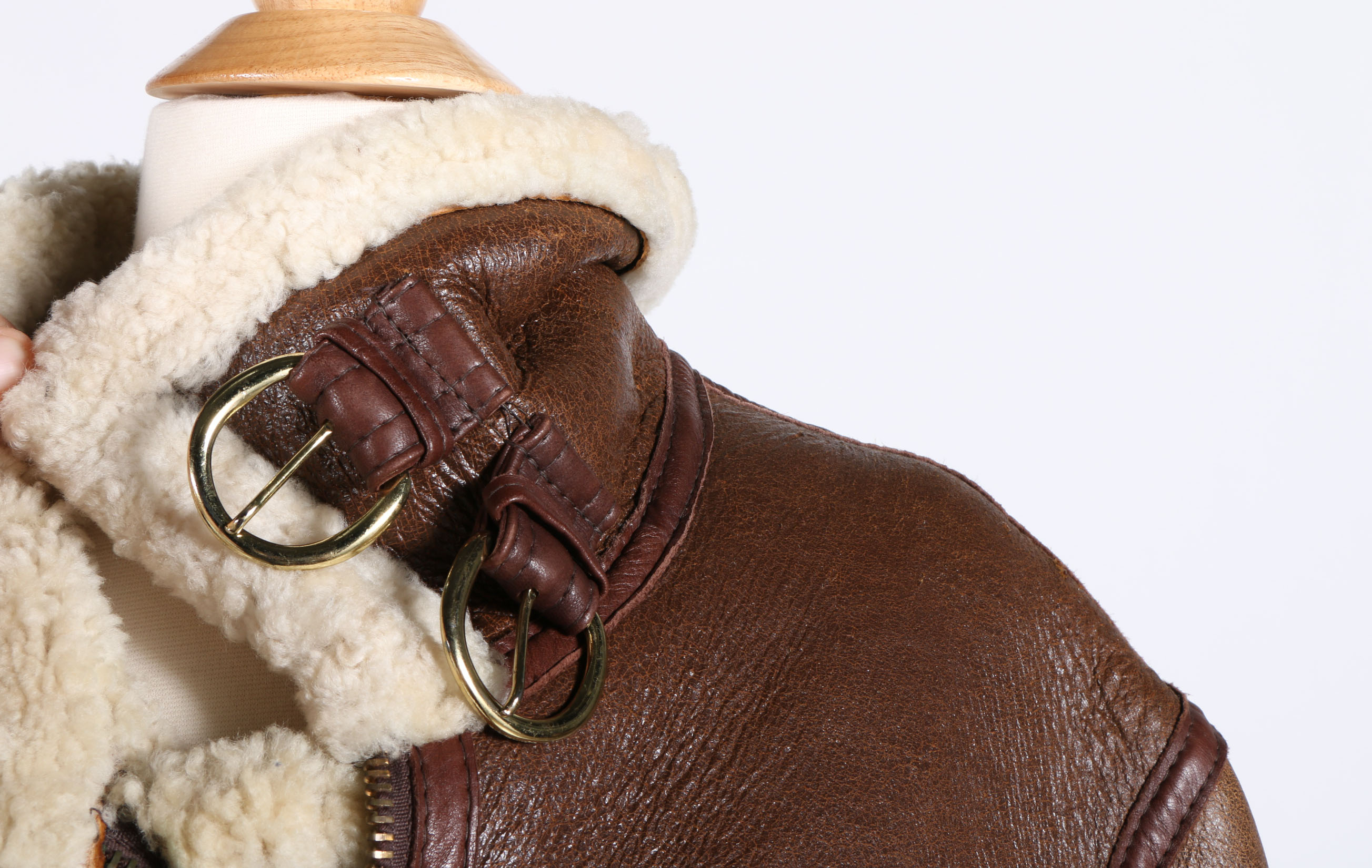 Men's Alan Michaels Leather and Shearling Bomber Jacket