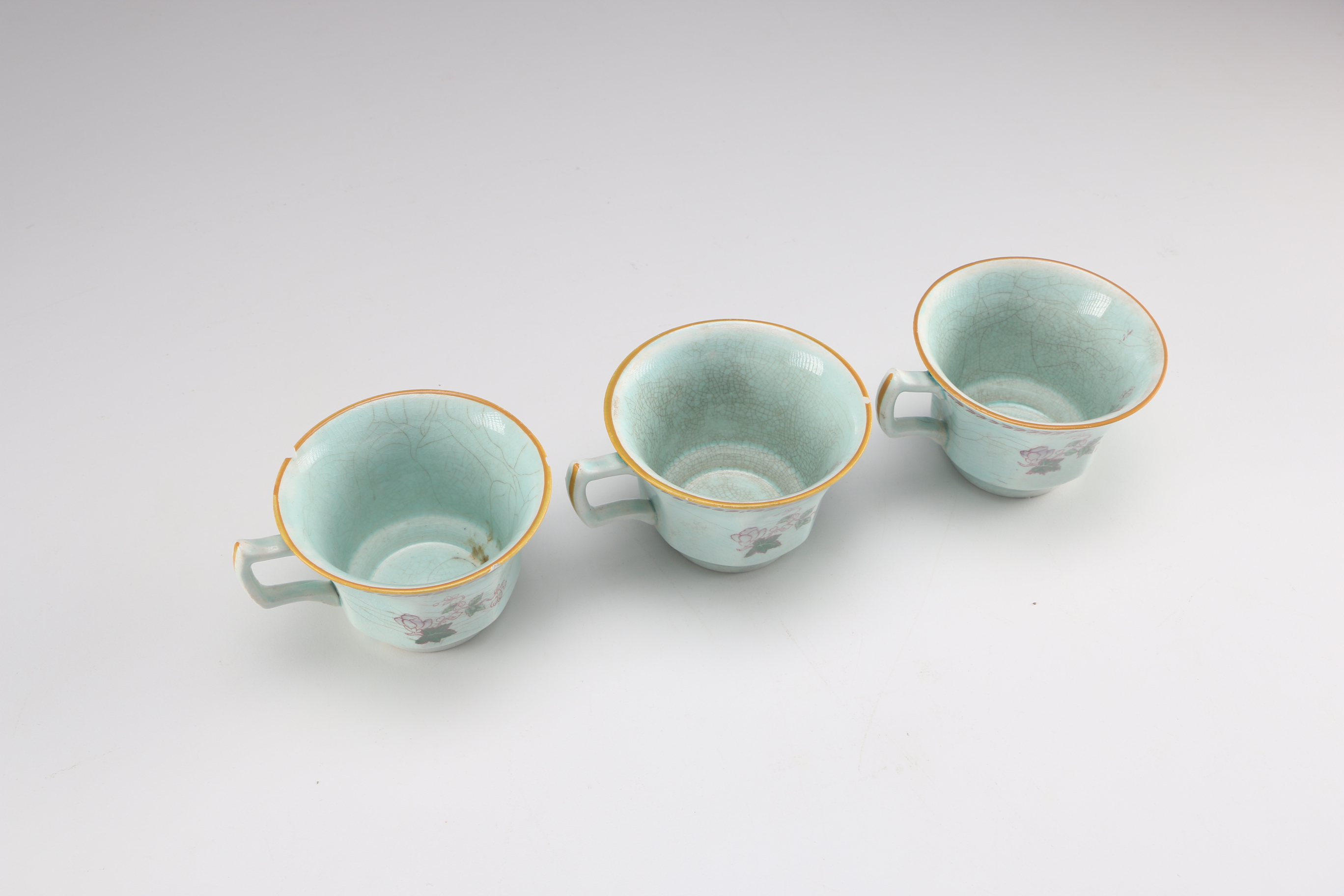 Antique Adams Calyx Ware Green Tea Cups