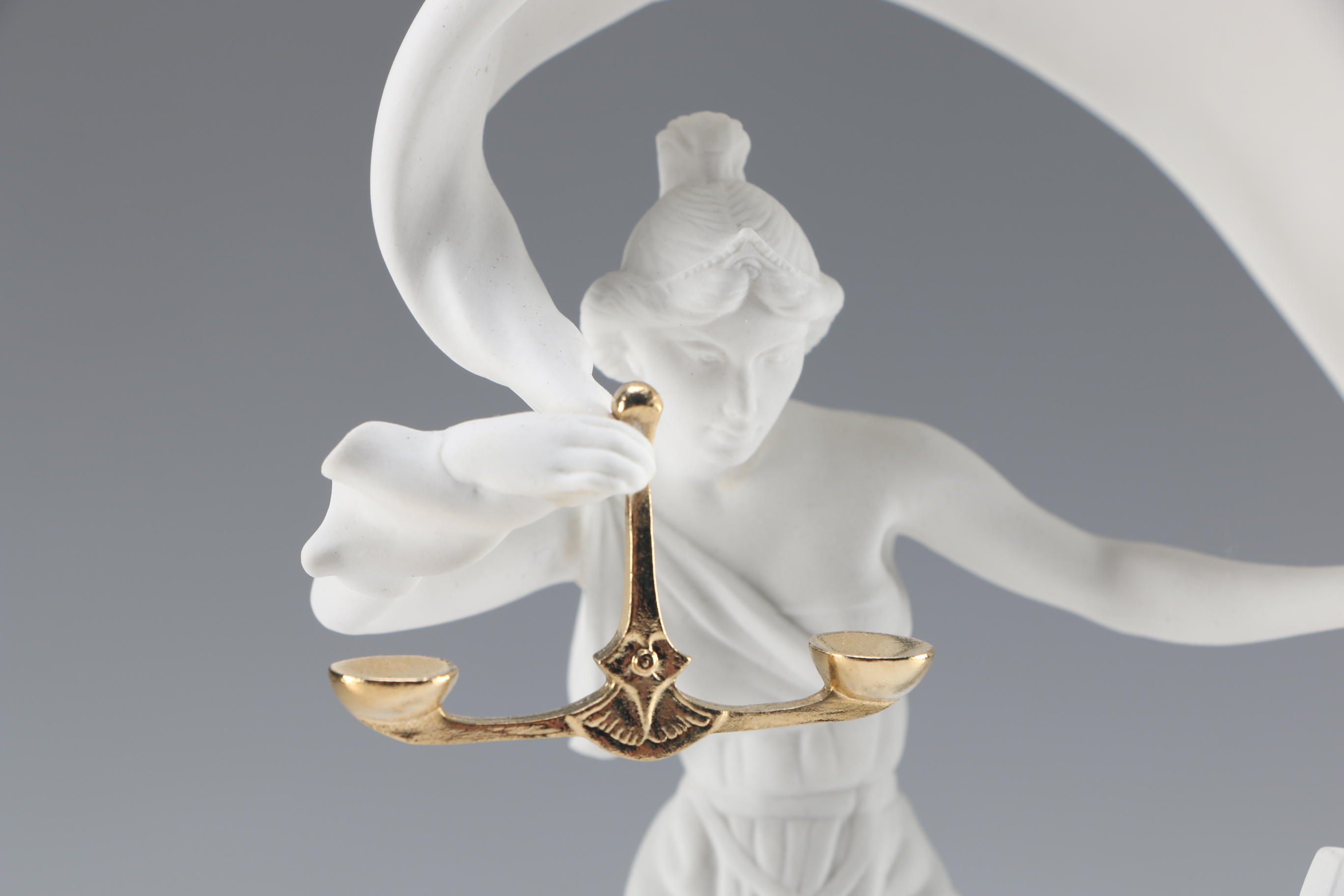 "Justice" 1987 Franklin Mint Bisque Porcelain Sculpture