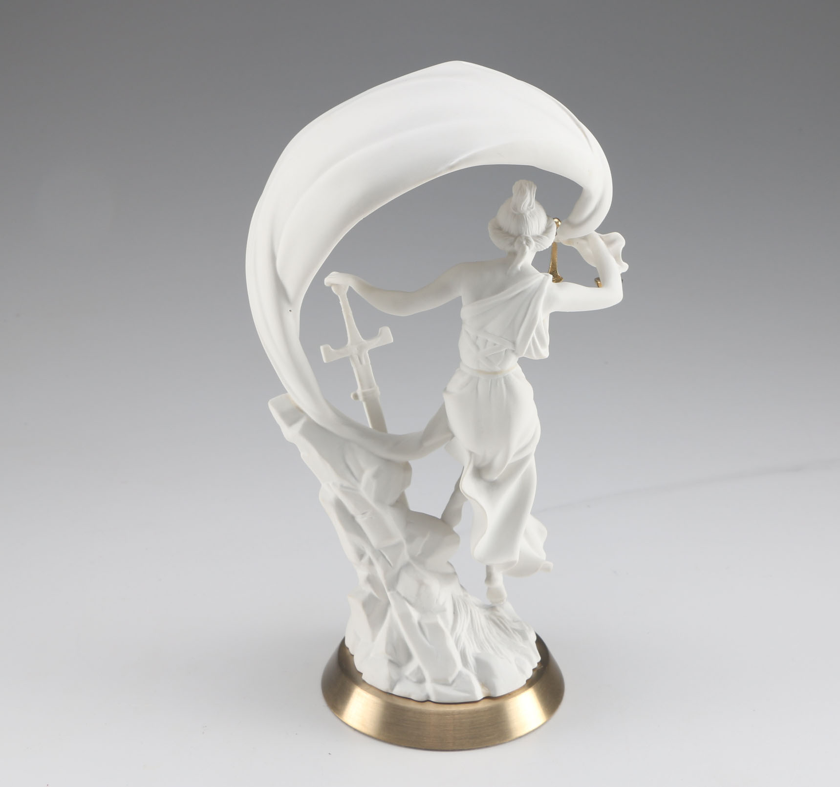 "Justice" 1987 Franklin Mint Bisque Porcelain Sculpture