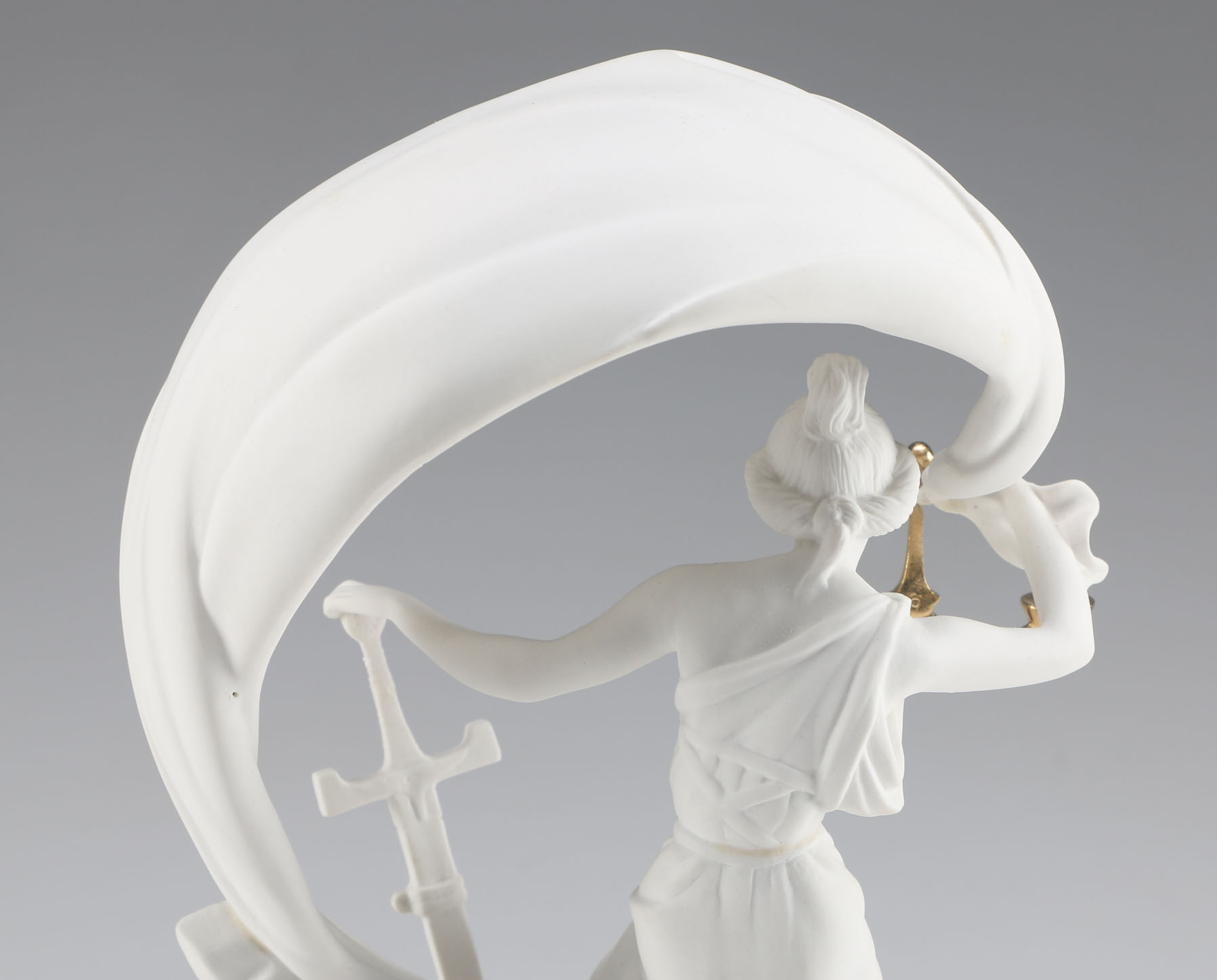 "Justice" 1987 Franklin Mint Bisque Porcelain Sculpture