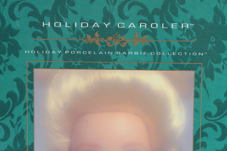 Claude Monet "Water Lily" Barbie and Porcelain Holiday Caroler Barbie Doll Pairing