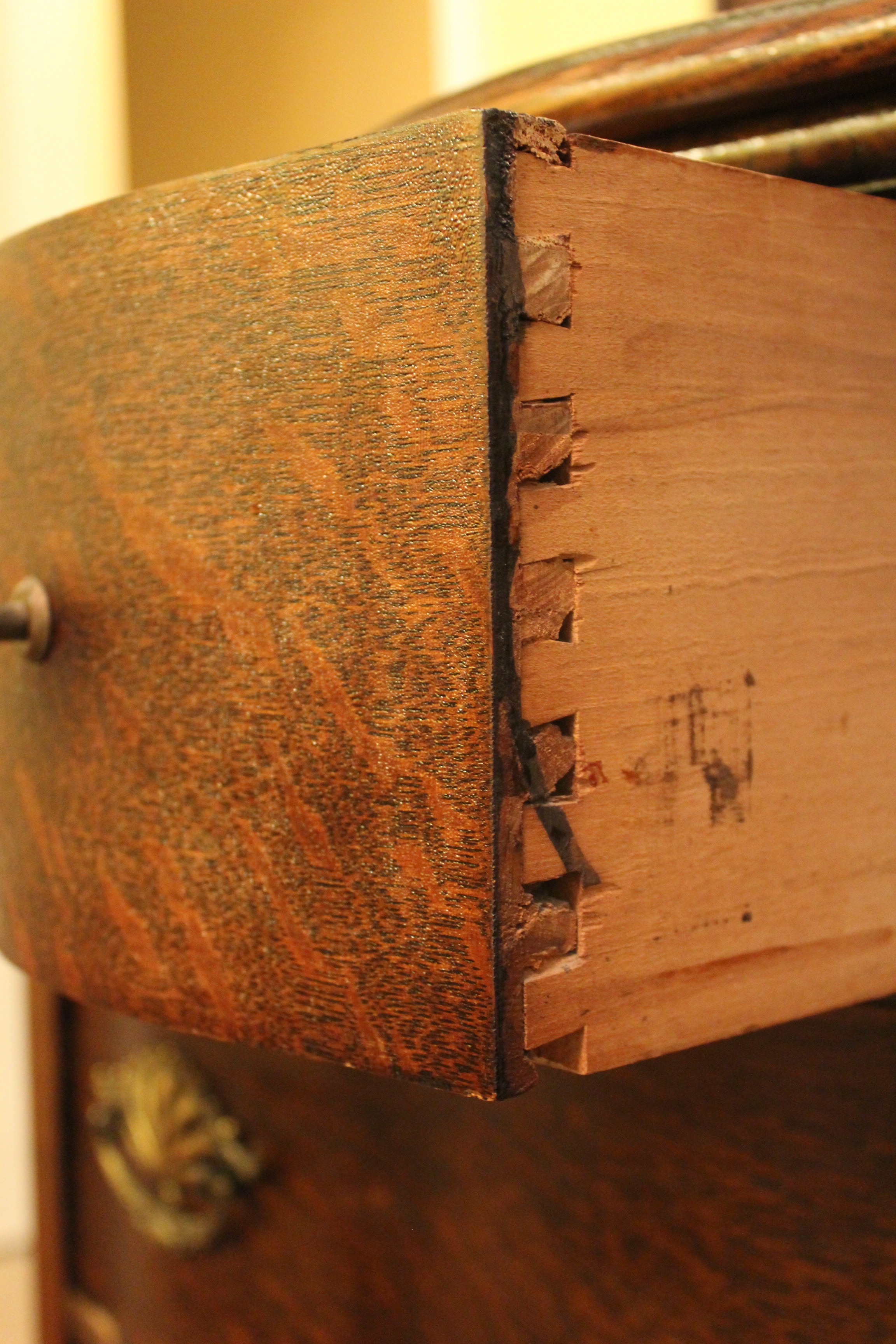 Antique Flame Oak Wave Front Dresser