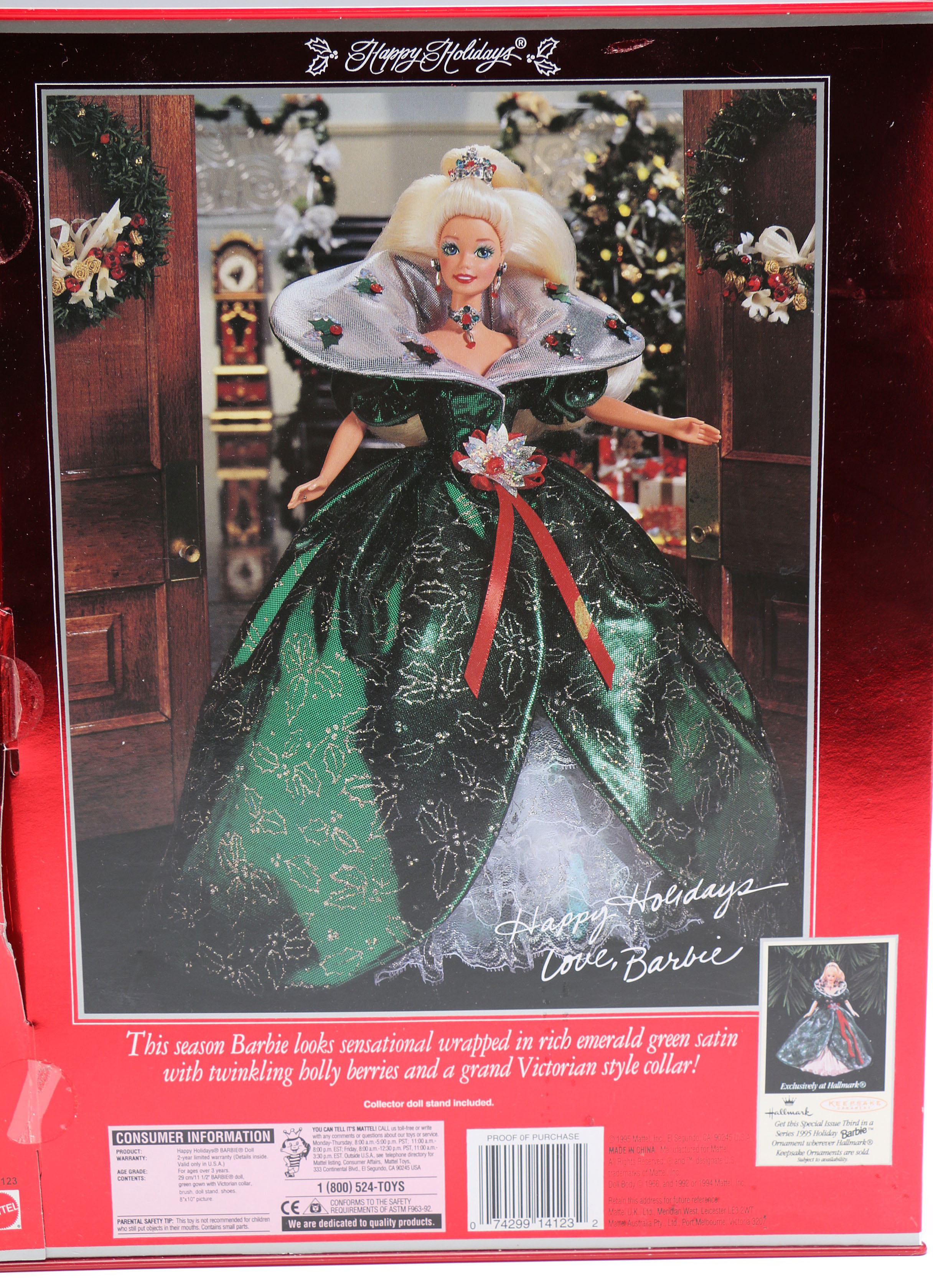 Set of "Happy Holidays" Special Edition Barbies and Ornament