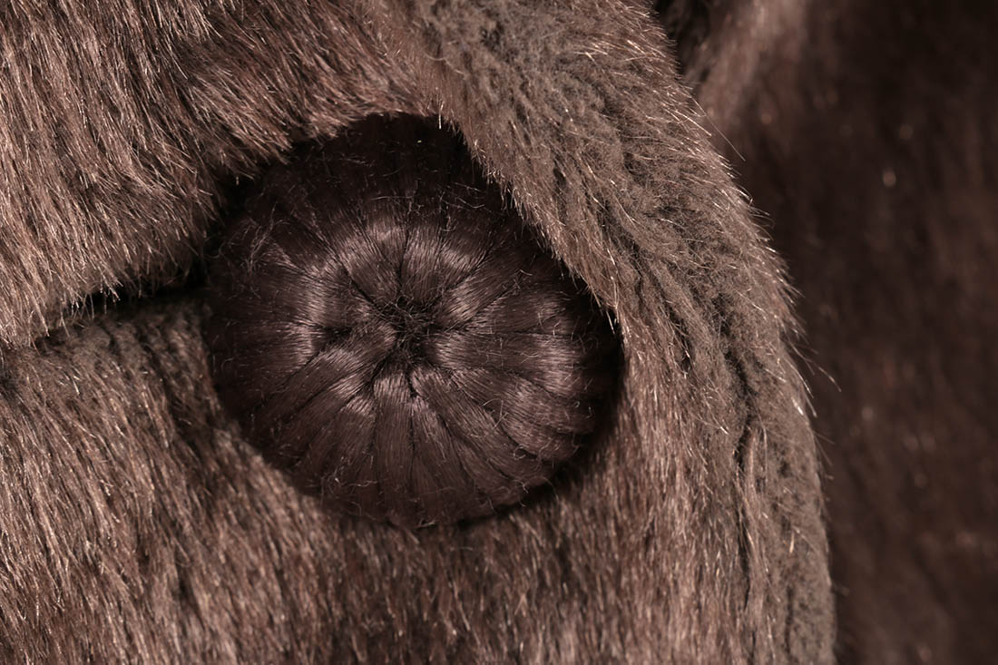 Vintage 1960s Faux Fur Coat with Mink Fur Collar