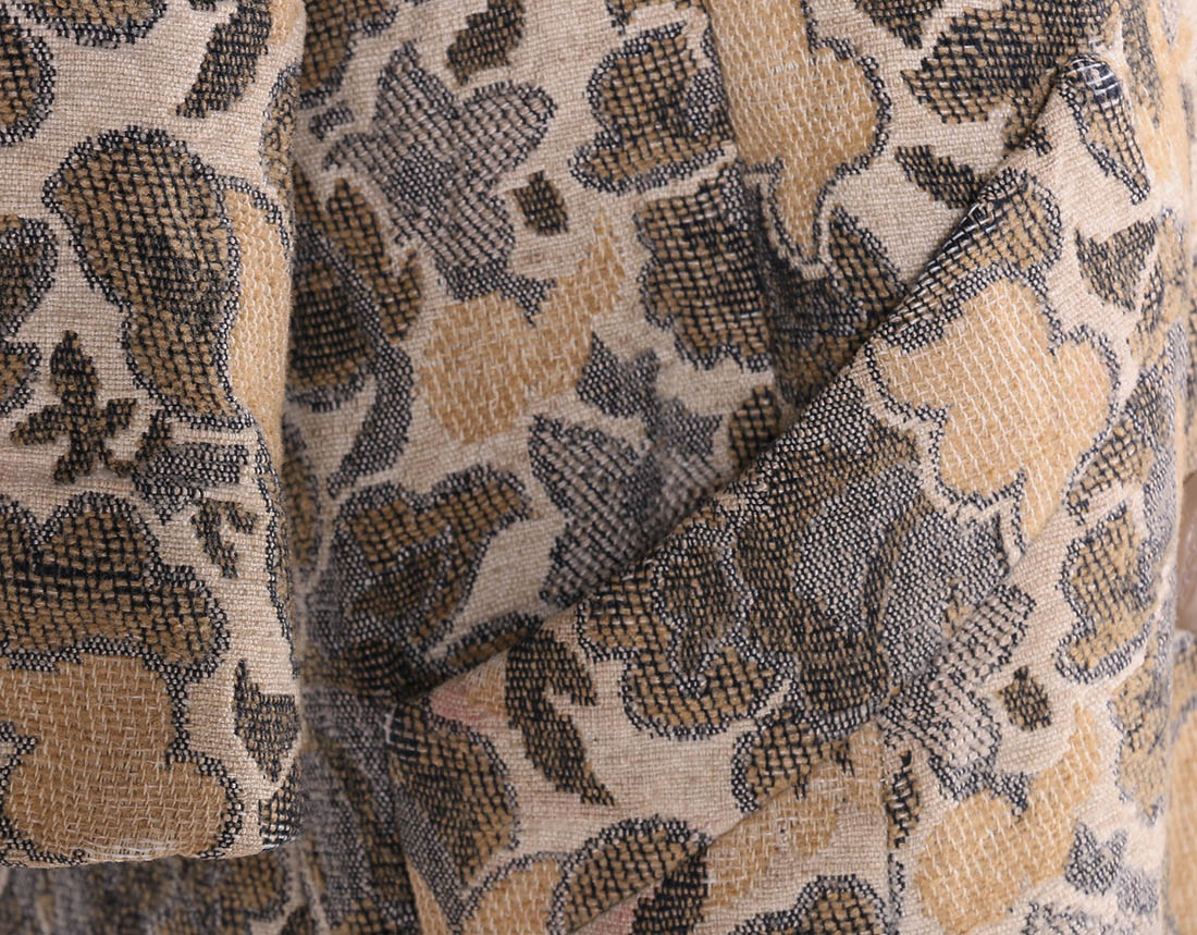 Vintage 1960s Winkelman's Tapestry Coat with Fox Fur Collar