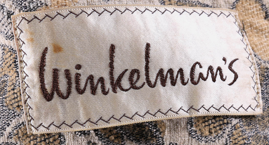 Vintage 1960s Winkelman's Tapestry Coat with Fox Fur Collar